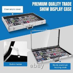 Large 34x22 Silver Aluminum Trading Card Display Case Lockable Professional