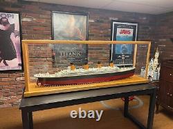 Large Acrylic Display Case Box with Wood Base for Ship Model Boat Collectibles