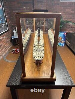 Large Acrylic Display Case Box with Wood Base for Ship Model Boat Collectibles