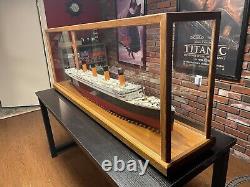 Large Acrylic Display Case Box with Wood Base for Ship Model Boat Collectibles