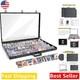 Large Aluminum Display Case 34x22 Locking Showcase for Trading Cards, Black