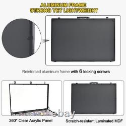 Large Aluminum Display Case 34x22 Locking Showcase for Trading Cards, Black