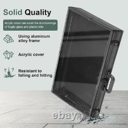 Large Black Aluminum Card Display Case for Sports & TCG Collections