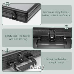 Large Black Aluminum Card Display Case for Sports & TCG Collections