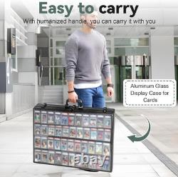 Large Black Aluminum Card Display Case for Sports & TCG Collections