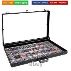 Large Black Cards Trade Show Display Case, Portable Aluminum Trading and Grad