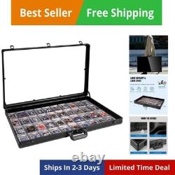 Large Black Cards Trade Show Display Case, Portable Aluminum Trading and Grad