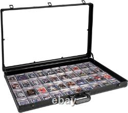 Large Black Cards Trade Show Display Case, Portable Aluminum Trading and Grad