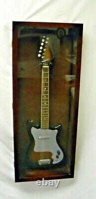 Large Cherry Finish Acoustic Guitar Display Case Hardwood Guitar display case