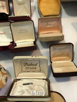 Large Lot Vintage & Antique Jewelry Display Velvet & Cardboad Boxes
