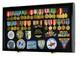 Large Military Medals Flag Pins Ribbons Patches Display Case Cabinet Shadow Box