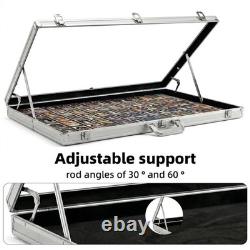 Large Portable Card Show Display Case 34x22 Aluminum Lockable Acrylic Side