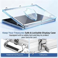 Large Portable Card Show Display Case 34x22 Aluminum Lockable Acrylic Side