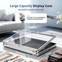 Large Portable Card Show Display Case 34x22 Aluminum Lockable Acrylic Side