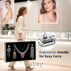 Large Portable Card Show Display Case 34x22 Aluminum Lockable Acrylic Side