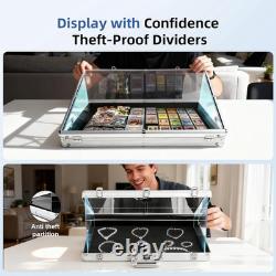 Large Portable Trade Show Display Case 34X22, Aluminum Lockable Card Show Disp