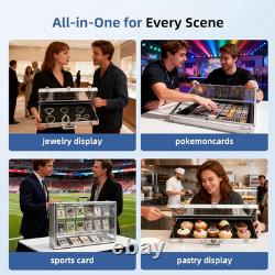 Large Portable Trade Show Display Case 34X22, Aluminum Lockable Card Show Disp