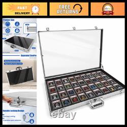 Large Silver Aluminum Card Display Case 33x22 with Handle for Sports/TCG/Jewel