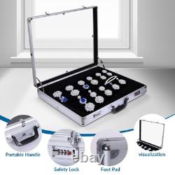 Large Table Top Display Box with Password Lock Aluminum Acrylic Showcase for Cards
