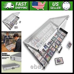 Large Tabletop Card Display Case Aluminum Acrylic Lockable Portable