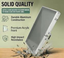 Large Tabletop Card Display Case Aluminum Acrylic Lockable Portable