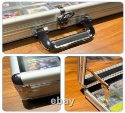 Large Tabletop Card Display Case Aluminum Acrylic Lockable Portable