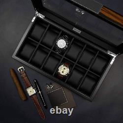 Lifomenz Co 12 Watch Box for Men Watch Display Case Wood Luxury Watch Box with L
