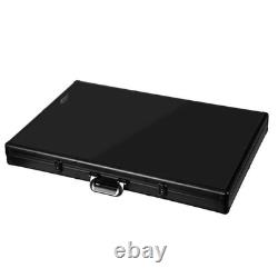 Lockable Aluminum Display Case Acrylic Top Showcase Trade Box Jewelry Coins Card