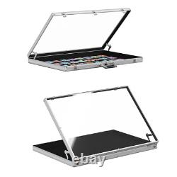 Lockable Aluminum Display Case Acrylic Top Showcase Trade Box Jewelry Coins Card