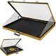 Lockable Trading Card Display Case Black Aluminum 34x22 Inch