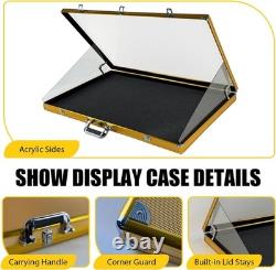 Lockable Trading Card Display Case Black Aluminum 34x22 Inch Lockable Trading Card Display Case Black Aluminum 34x22 Inch