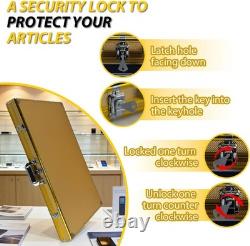 Lockable Trading Card Display Case Black Aluminum 34x22 Inch