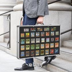 Lockable Trading Display Box Aluminum Card Jewelry Showcase Clear Acrylic Top