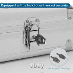 Lockable Trading Display Box Aluminum Card Jewelry Showcase Clear Acrylic Top