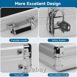 Lockable Trading Display Box Aluminum Card Jewelry Showcase Clear Acrylic Top