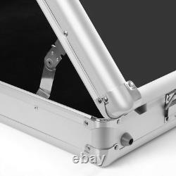 Lockable Trading Display Box Aluminum Card Jewelry Showcase Clear Acrylic Top