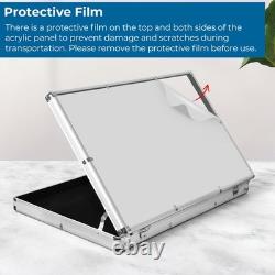 Lockable Trading Display Box Aluminum Card Jewelry Showcase Clear Acrylic Top