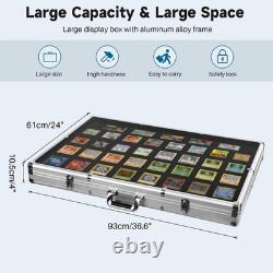 Lockable Trading Display Box Aluminum Card Jewelry Showcase Clear Acrylic Top