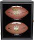 Lockable Wall Mount Football Display Case UV Protective Black Wooden Showcase