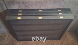 Lot Of 3 Matte Black Finish Trading 36 Card Display Case 30x24 Pokemon Football