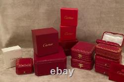 Lot of 14 Cartier Jewelry Boxes + 4 Gift Bags Watch, Bracelet, Cufflinks etc