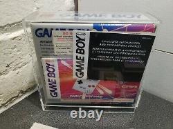 Lot of 4 Nintendo GameBoy Console Systems, games, 1 Factory Box and display case