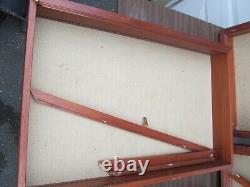 Lot of 5 Flea Market Cases / Shadow Box Wall Display 38 x 24 with Glass Shelves