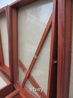 Lot of 5 Flea Market Cases / Shadow Box Wall Display 38 x 24 with Glass Shelves