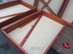 Lot of 5 Flea Market Cases / Shadow Box Wall Display 38 x 24 with Glass Shelves