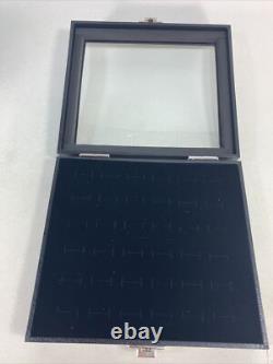 Lot of 6 Glass Top Display Case 36 Slot Ring Storage Jewelry Box Holder
