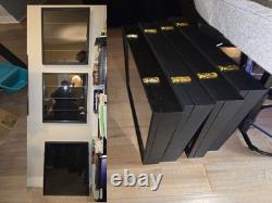 Lot of 7 Wall-Mount Trading Card Display Cases Black 31x24 & 22x24 PSA BGS