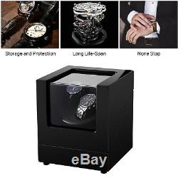 Luxury Automatic 2 Dual Watch Winder Wooden Display Box Case Storage Japan Motor