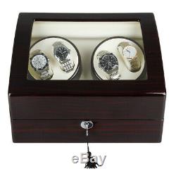 Luxury Leather Watch Winder Storage Auto Display Case Box 4+6 Automatic Rotation