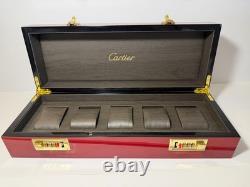 Luxury Red Lacquered Watch Storage Box 5 Slot Display Case Combination Lock Gift
